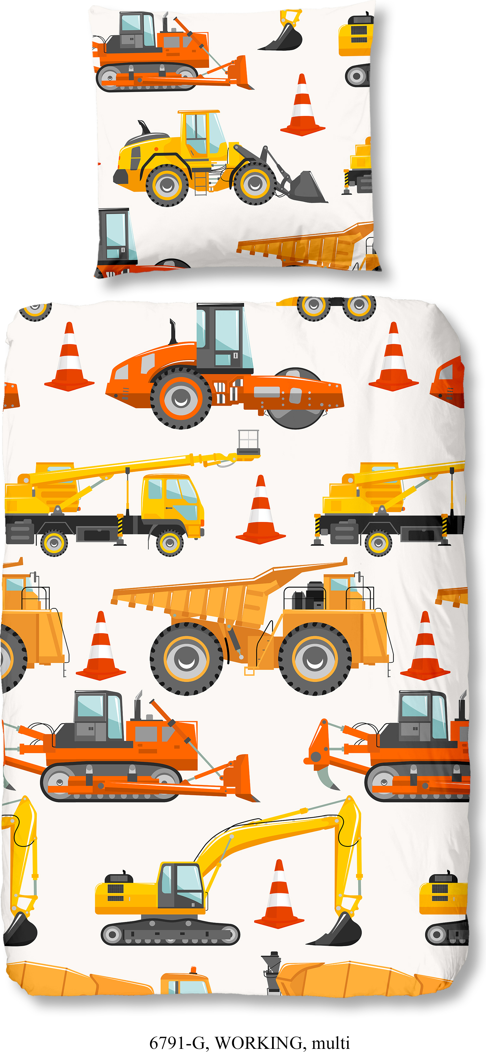 Good Morning Kinder-Bettwäsche-Set Working 135×200 cm 7677