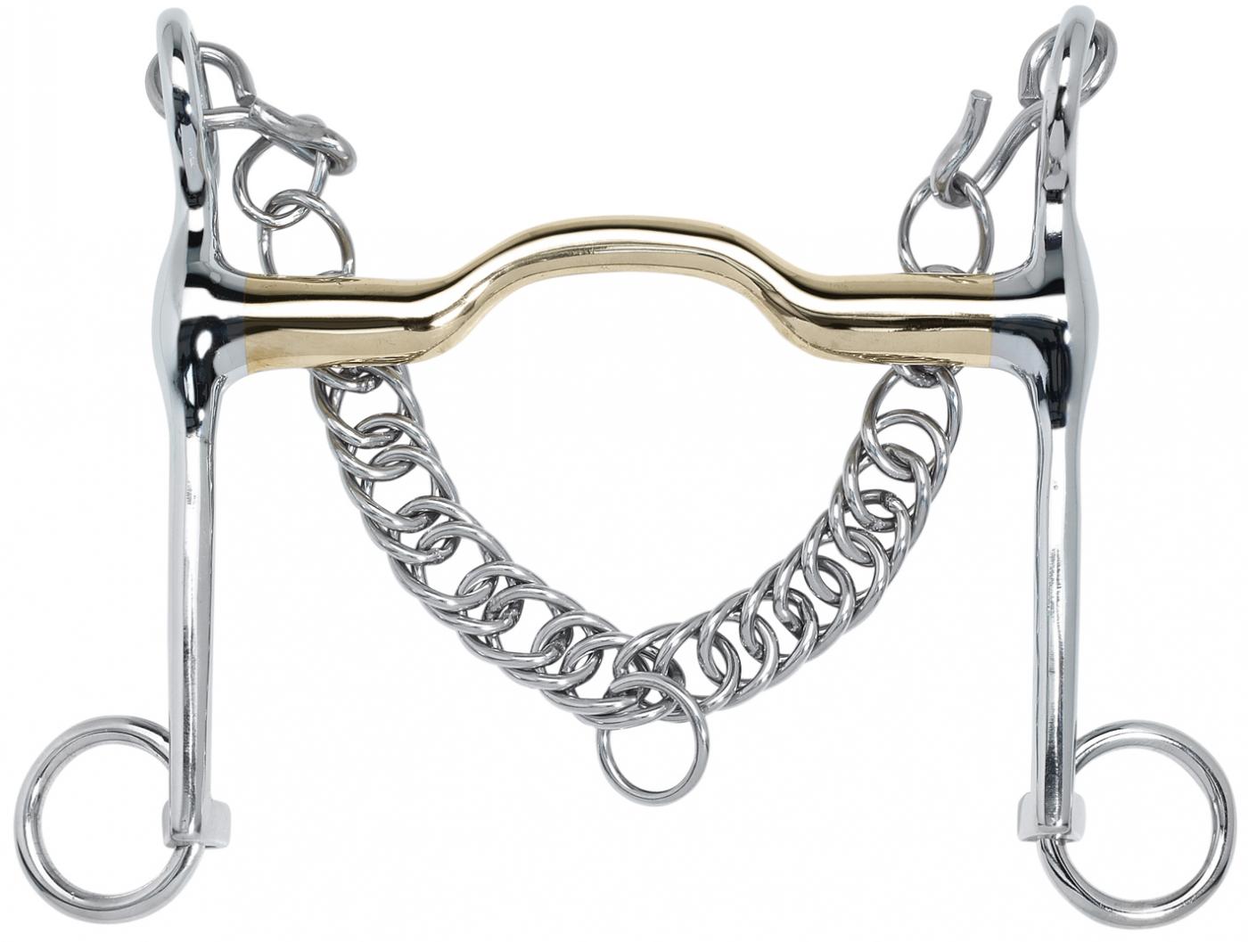 Busse Dressurkandare KAUGAN®, extra dünn, Edelstahl-Anzüge Kaugan, Busse_17_Groessen:14.5cm x 14mm Bus17-1616