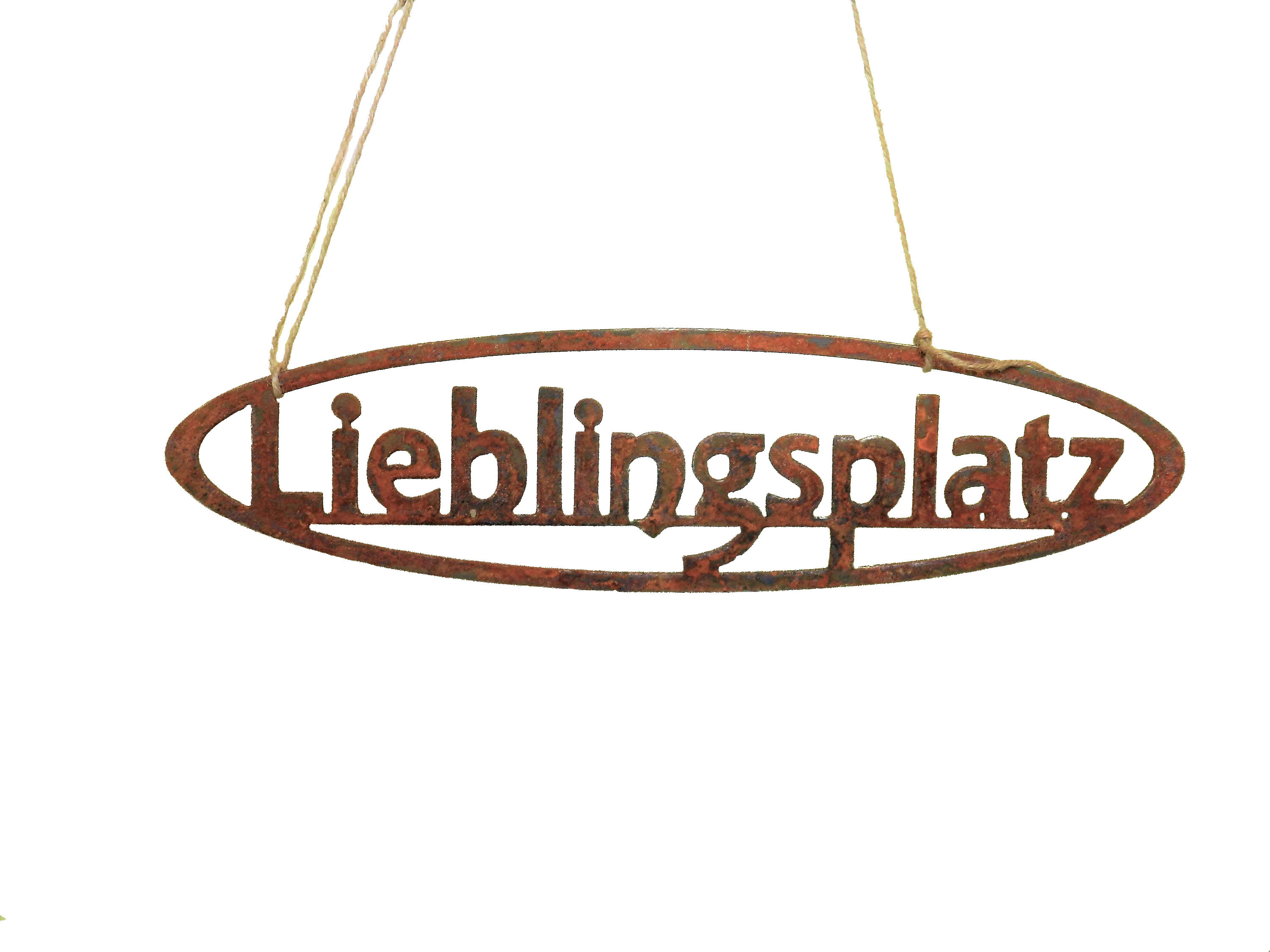 D&L Lasertec Edelrost Gartenstecker Lieblingsplatz,Gartendekoration Lieblingsplatz Oval Rost