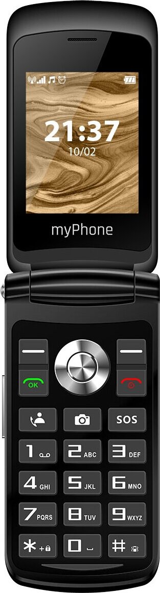 mobilný telefón myPhone Waltz 2G, 2,4" displej, 800 mAh. 0,3 Mpx, SOS tlačidlo čierny