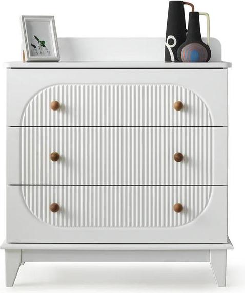 AEA Luxus Kinderzimmer Kommode mit 3 Schubladen Weiß Modern Holz Kommode 96 cm Neu JVM4069424716405