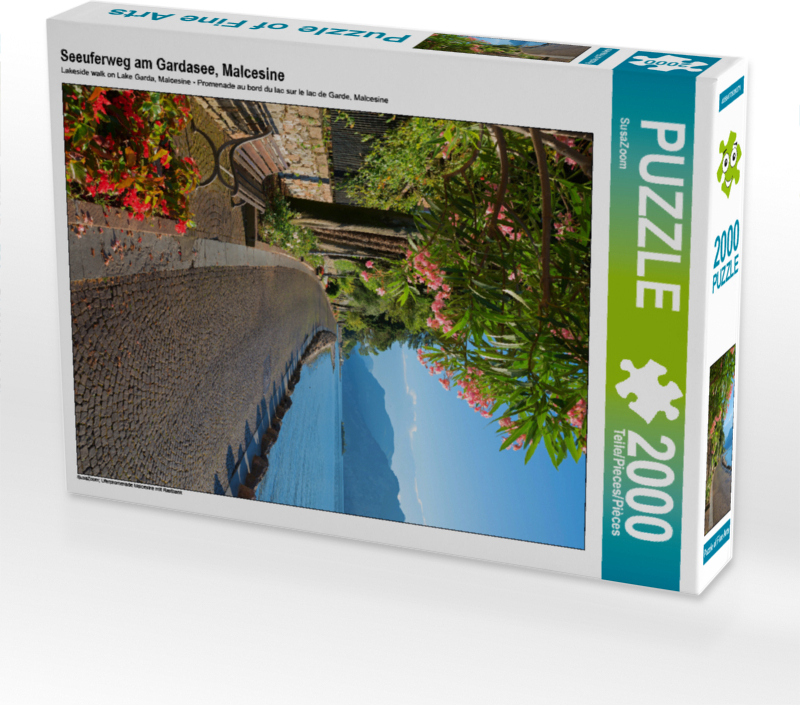 CALVENDO Puzzle Seeuferweg am Gardasee, Malcesine 2000 Teile Puzzle hoch | 2000 Teile Lege-Größe 90x67cm Foto-Puzzle für glückliche Stunden