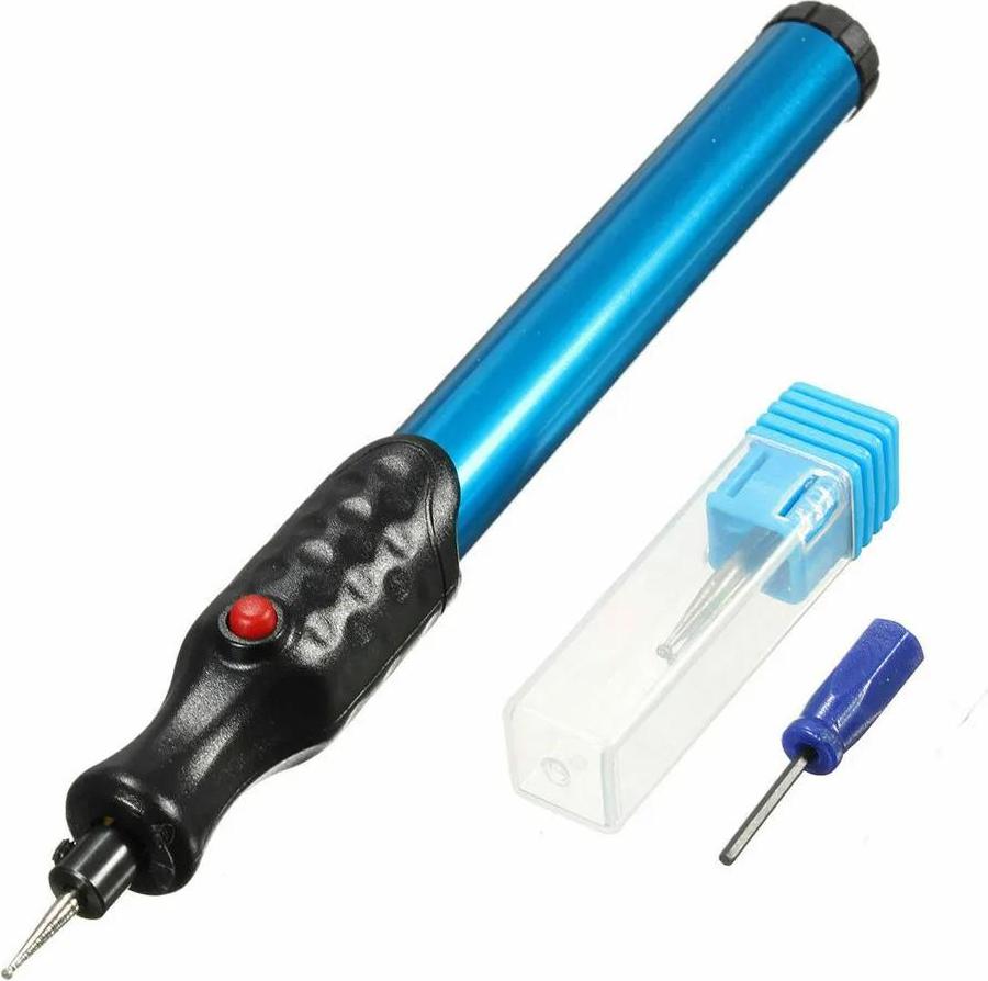 StarTech Elektrischer Gravierstift - Kabelloser Präzisionsgravierer - Diamantspitze - Für Schmuck, Metall, Glas - Edelstahl - Rot