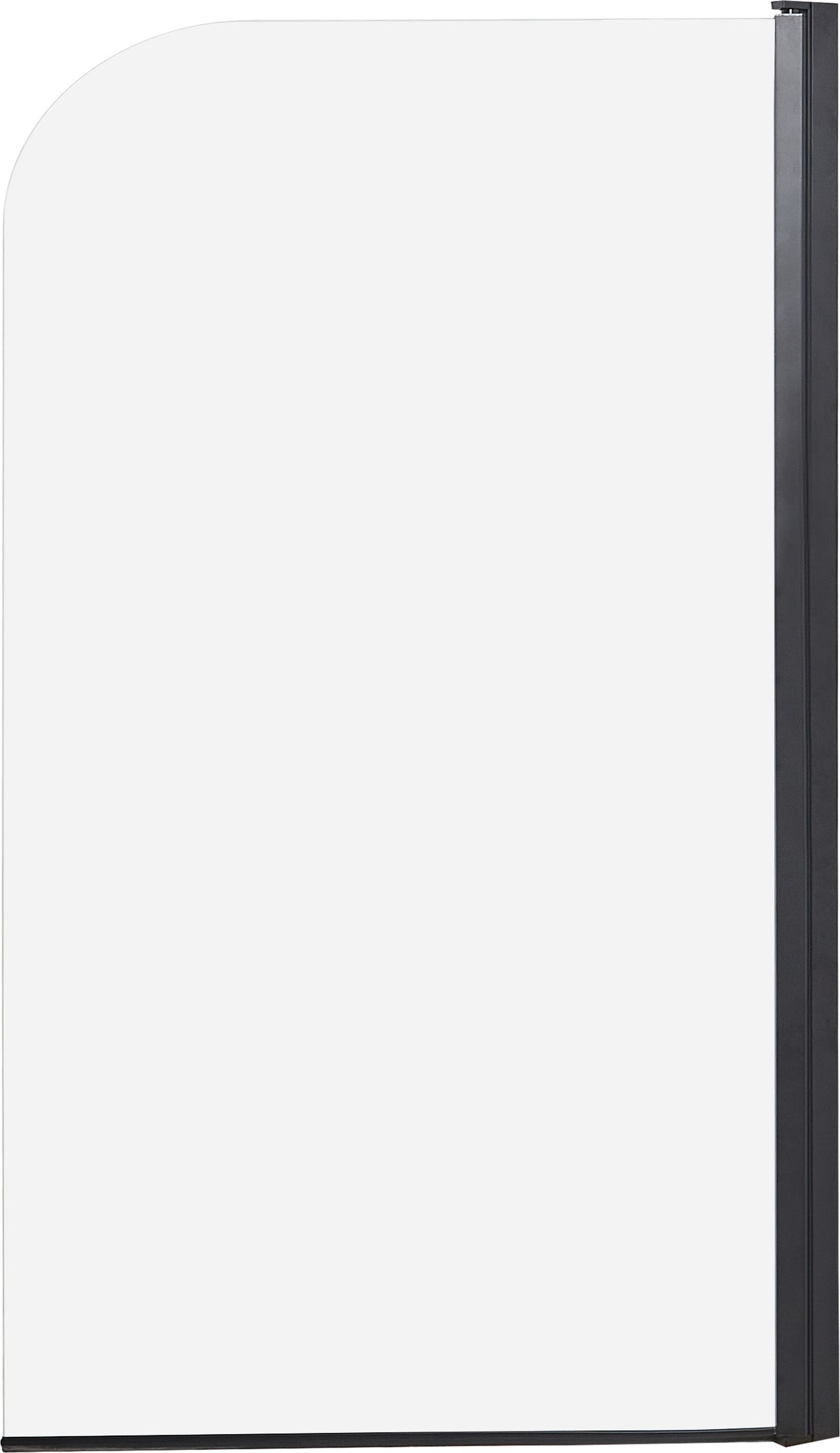 BELIANI Badewannenaufsatz Schwarz Sicherheitsglas u. Aluminiumprofil 140 Hoch 80 cm Breit 1-Teilig Schwenkbar Schwingtür Modern für Badezimmer 567090
