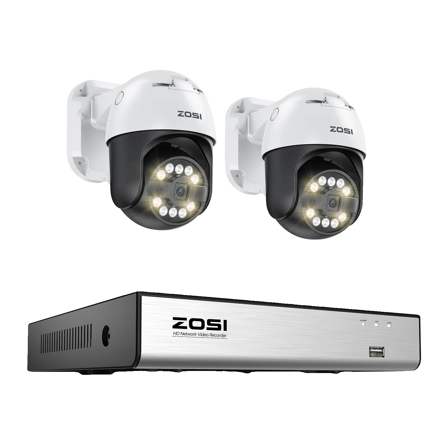 Bezpečnostný kamerový systém ZOSI, rozlíšenie 5 MP, funkcie detekcie AI, 2 kamery 5 MP a 2T