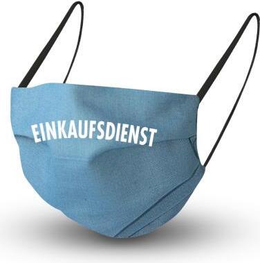 Fan-Omenal Baumwollmaske in BLAU mit en Innenvlies - EINKAUFSDIENST - 15864 + Gratiszugabe