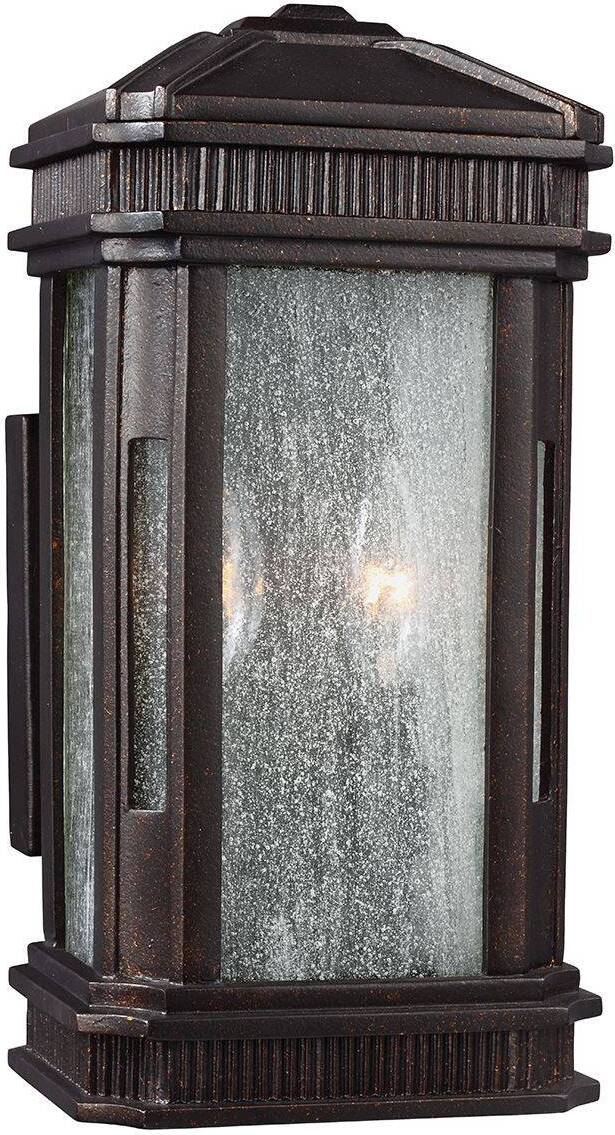 Elstead Lighting Elstead Federal Außen-Wandleuchte E14 2-fach Vergoldete Bronze IP44 Anti-Meerwasser FE-FEDERAL-S