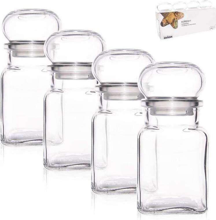ORION Gewürzbehälter Gewürzglas zur Aufbewahrung von Gewürzen 150 ml 4 Stück 153558