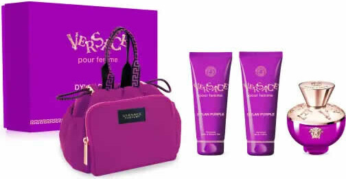 Versace Dylan Purple Eau De Parfum Spray 100ml Set 4 Pieces