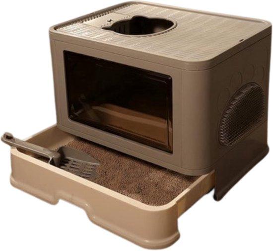 OEM Großes Kattentoilet - Faltenfrei mit Deckel - Geruchsfrei und Staubfest - Mit Bürste - Katzenklo 2026