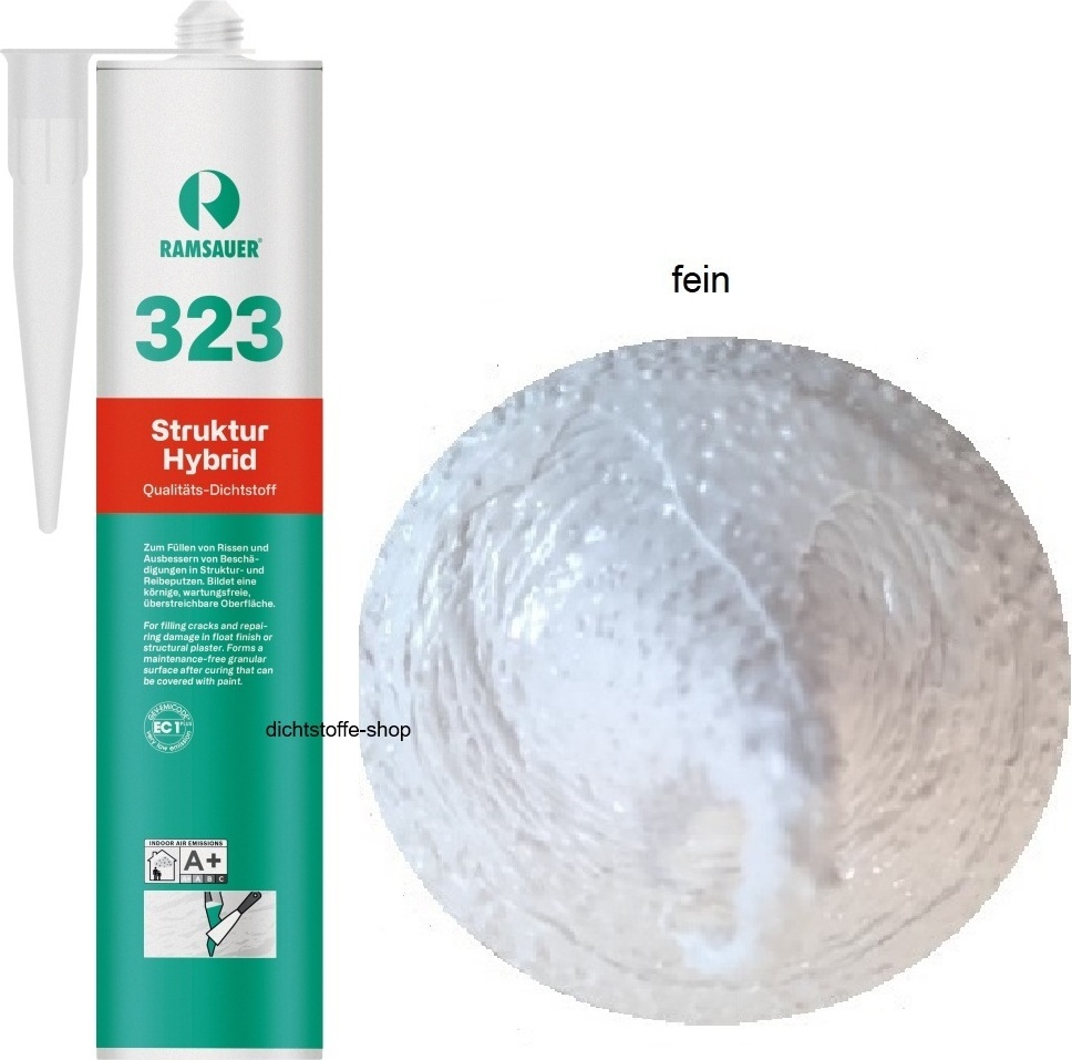 Ramsauer GmbH&Co.KG Ramsauer 323 Struktur Hybrid Dichtstoff 310ml Kartusche weiss fein 3240302
