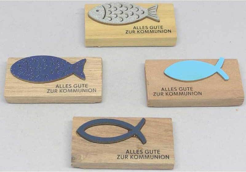 PBS Deutschland Deko Holzfisch Kommunion sortiert 147449