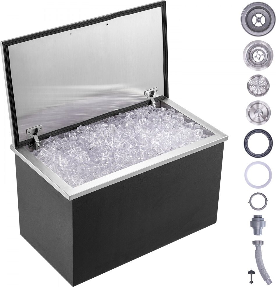 Chladnička na ľad - Chladnička na ľad Zásobník na ľad 78,37 l - Nerezová oceľ 610x508x382 mm - Vysokokvalitné chladiace zásobníky