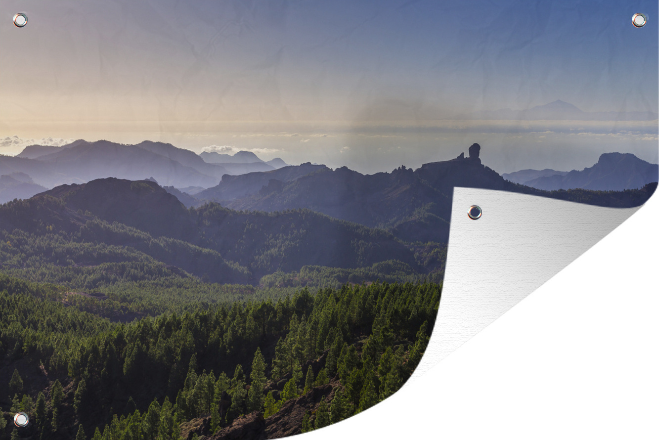 MuchoWow® 90x60 cm Outdoor-Poster Gartendeko Sichtschutz Garten Poster für den Garten Von oben fahren Sie vom Roque Nublo nach Gran Canaria 133|1329210