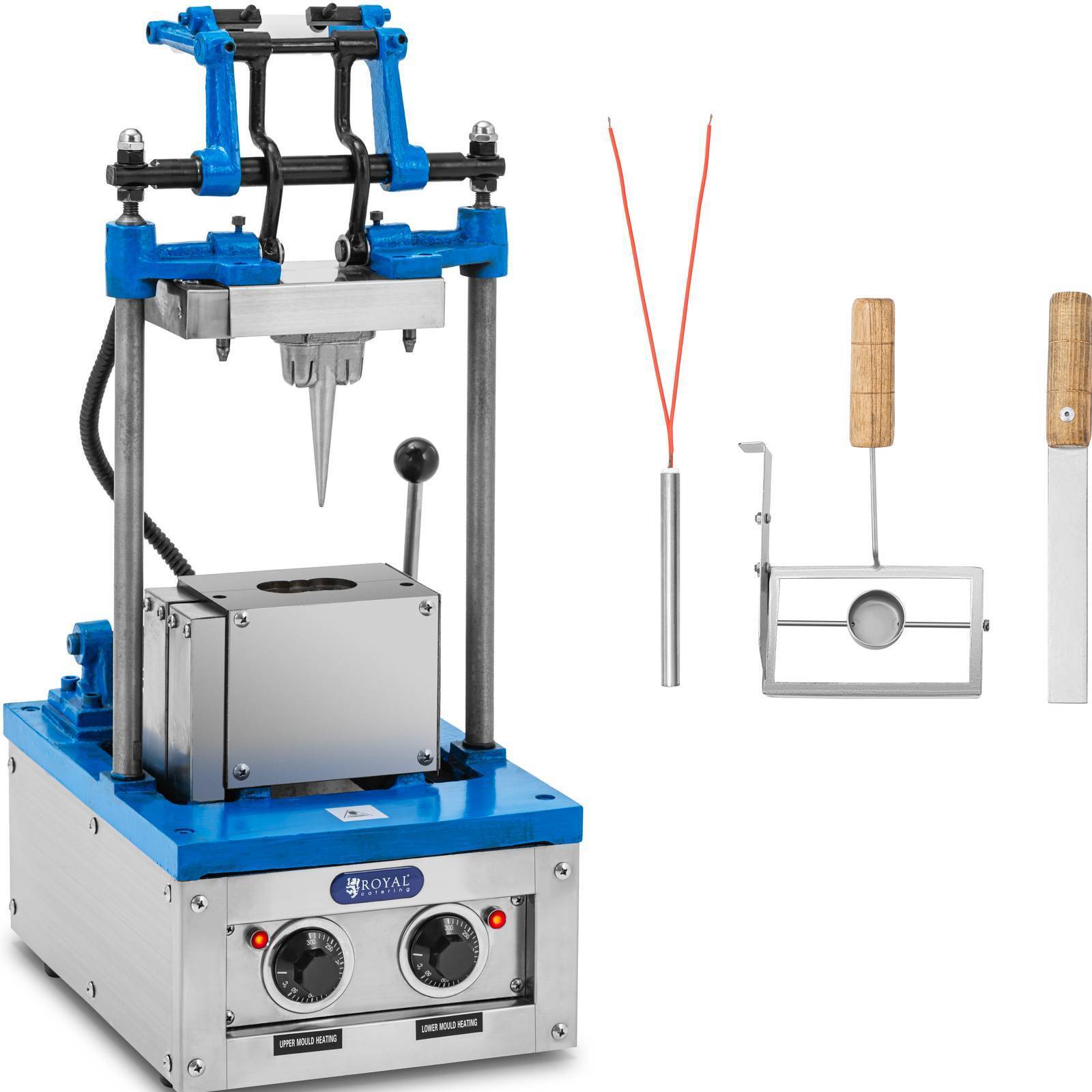 Royal Catering Waffeleisen für Eiswaffeln - 50 - 60 Waffeln/h - 74 x 124 mm - RC_WMS_11