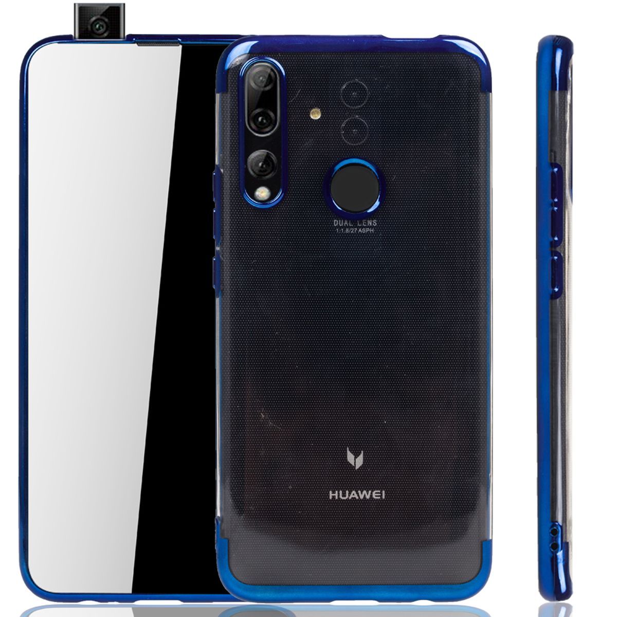 Puzdro na mobilný telefón pre Huawei Y9 2019 Blue - Clear - TPU Silikónové puzdro Zadný kryt Ochranné puzdro v transparentnej modrej farbe