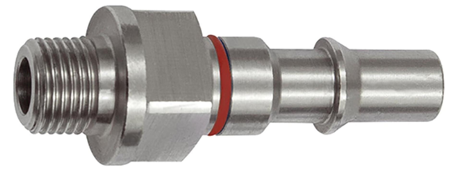 Riegler Unverwechselbarer Nippel NW 6, ISO 6150 C, G 1/4 AG, rot 426.61-R