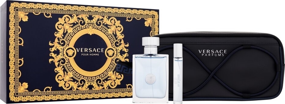 Versace Pour Homme sada toaletná voda 100 ml + toaletná voda 10 ml + kozmetická taška