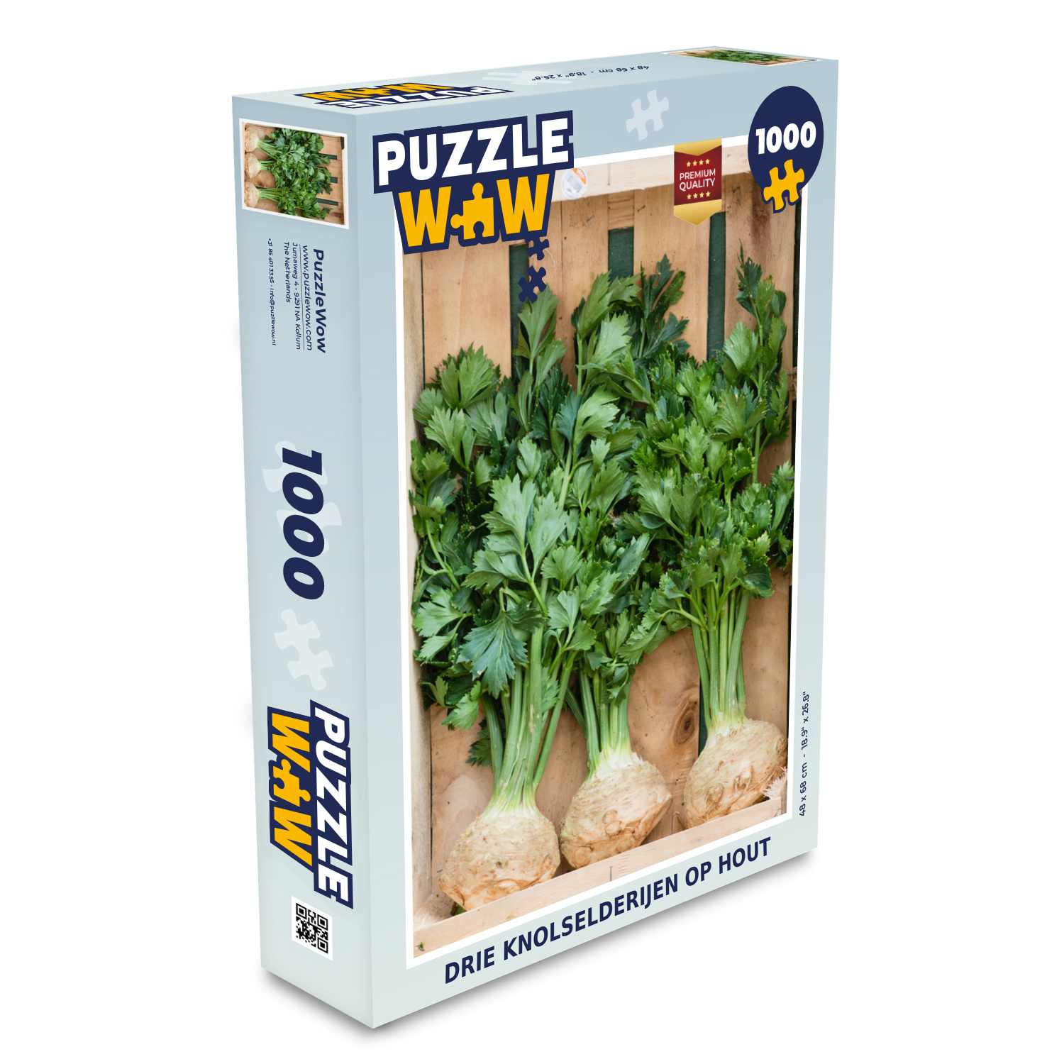 MuchoWow® Puzzle 1000 Teile Drei Knollensellerien auf Holz - Spielzeug - Alt und Jung - Spiele - Puzzeln 136|1298213