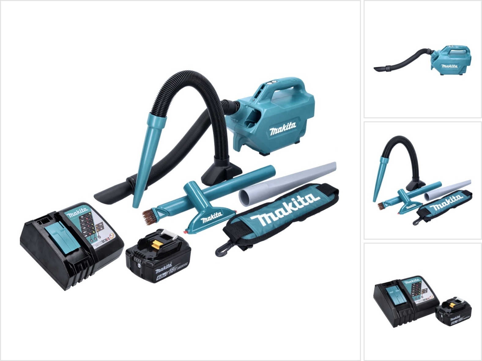 Akumulátorový vysávač Makita DCL 184 RG1 18 V 54 mbar 0,5 l + 1x akumulátor 6,0 Ah + nabíjačka