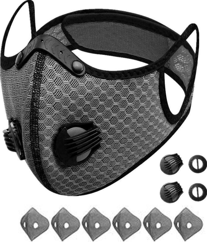 neue dawn Staubmaske Fahrradmaske Atemmaske Ski Halbgesichtsmaske Luftfiltermaske mit 6 Filter