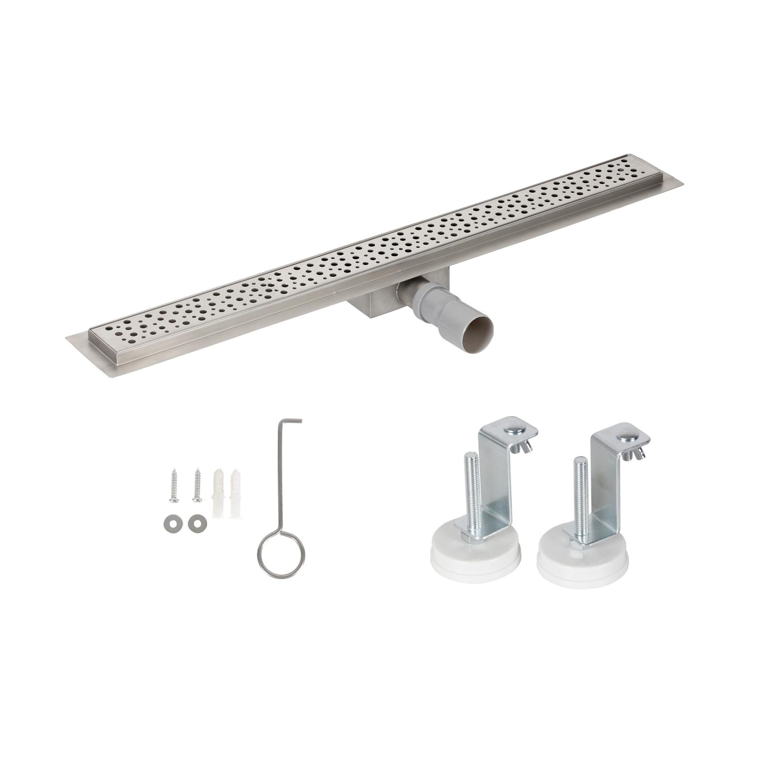 Bc-elec - HFD06-80 Duschrinne 80cm in Edelstahlausführung, Edelstahlduschrinne Tropfen, höhenverstellbar 67-92mm