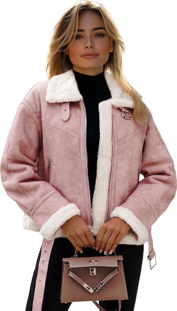 Damen Lederjacke Puderrosa OZONEE O/81331Z XL