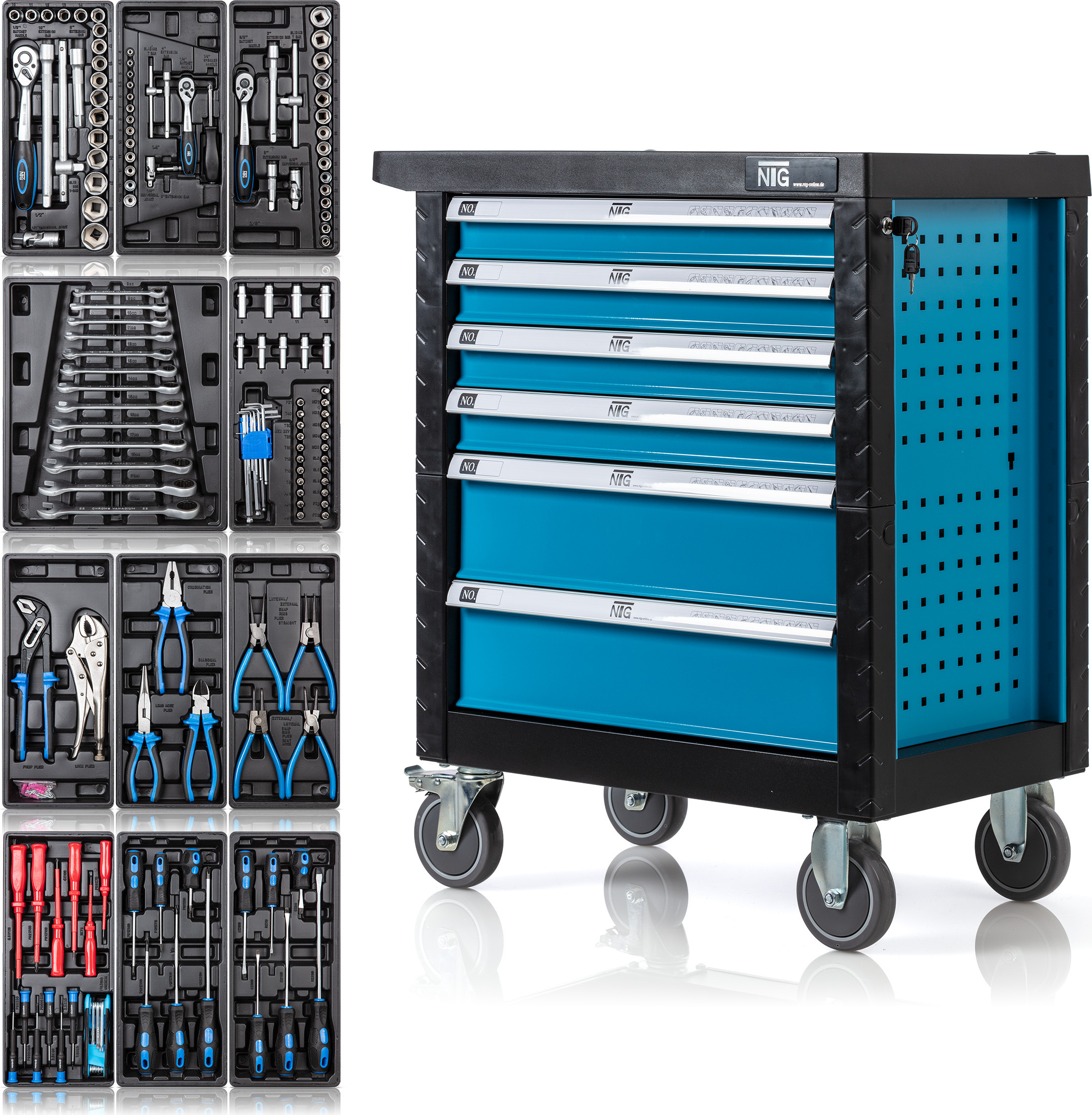 Werkzeugwagen inkl. Werkzeug 220 Teile - 6 Schubladen 4 von mit Werkzeug