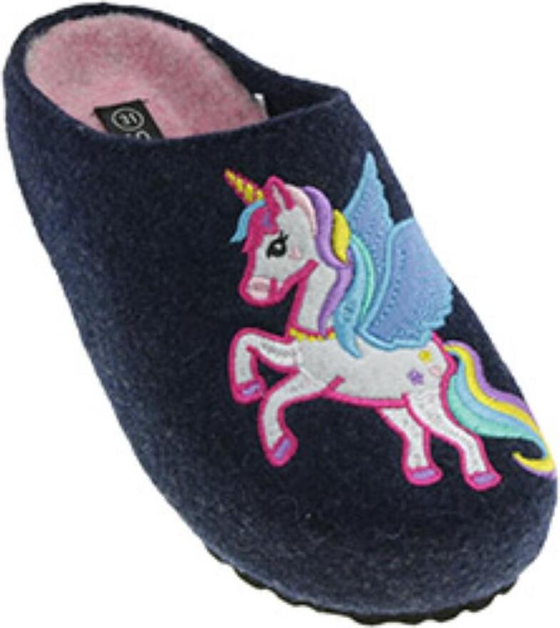 SUPERSOFT Kinder Hausschuh Einhorn blau EUR 34