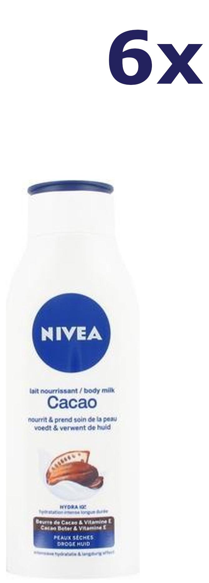 6x Nivea Bodylotion - Cacao 400 ml