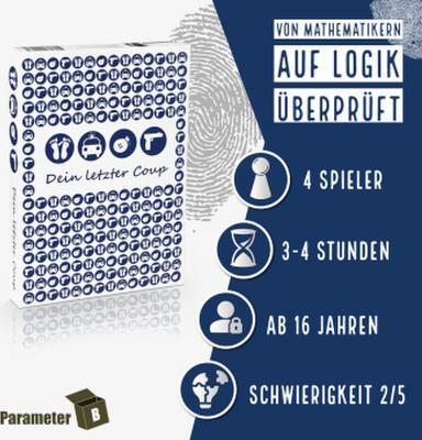 Parameter B Dein letzter Coup – Krimi-Dinner Spiel für 4 Personen
