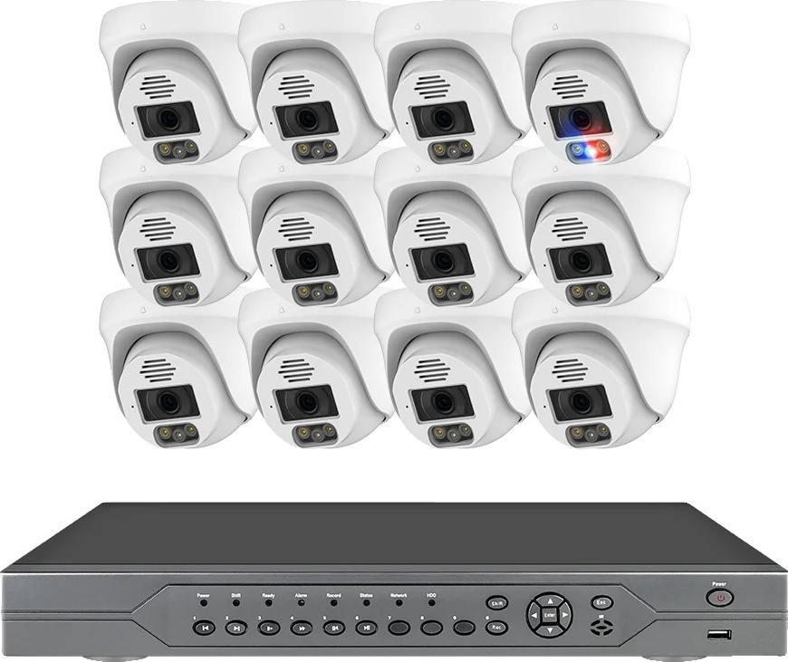 16CH POE bezpečnostný kamerový systém, 8MP UHD rozlíšenie, inteligentná detekcia ľudí, 16CH NVR 12 CAM 8MP, 3T (vonkajšie športy)