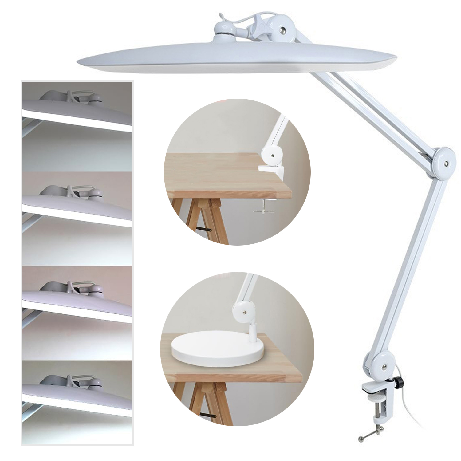 OKWISH Schreibtischlampe LED dimmbar Beleuchtung Schreibtischlampe klemmbar Homeoffice,mit 6500 K und 2248 Lm, Tageslichtlampe Schreib Tischlampe
