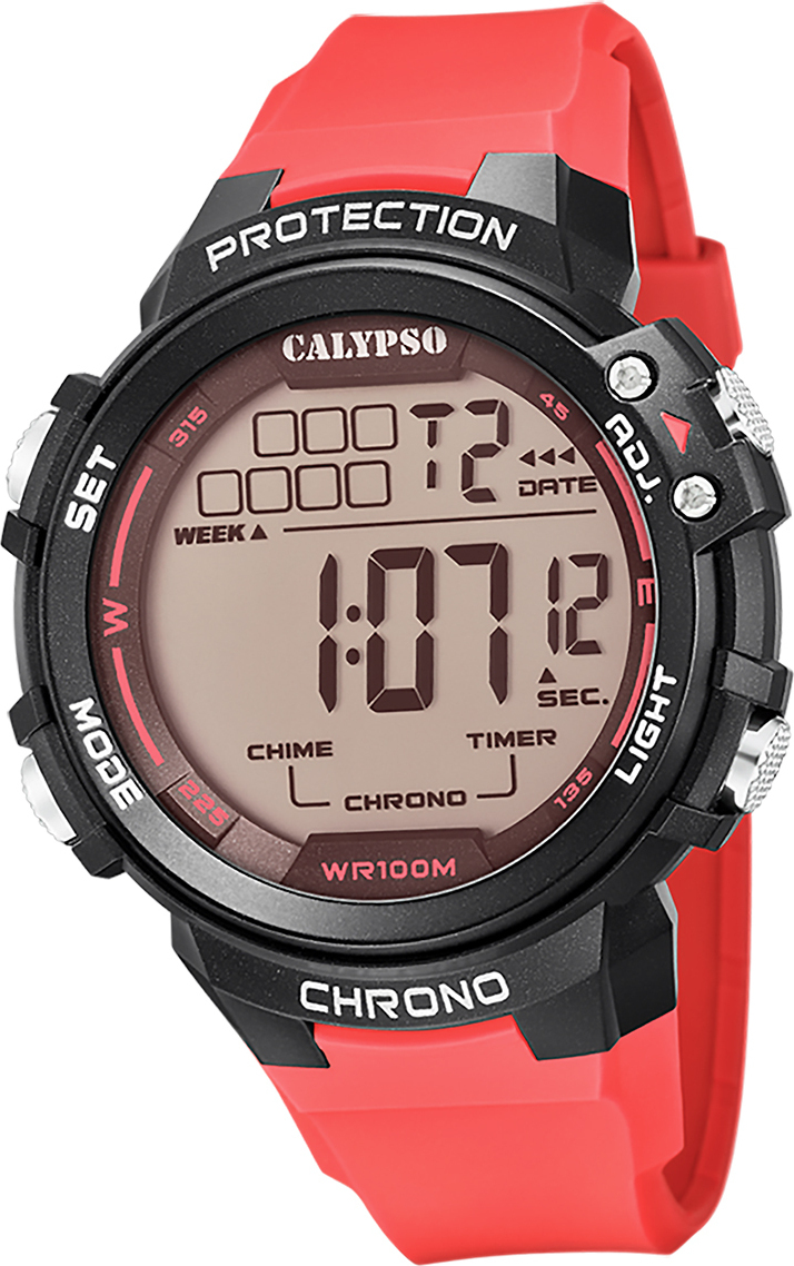 Calypso pánske hodinky plastové červené Calypso digitálne náramkové hodinky D2UK5817/3