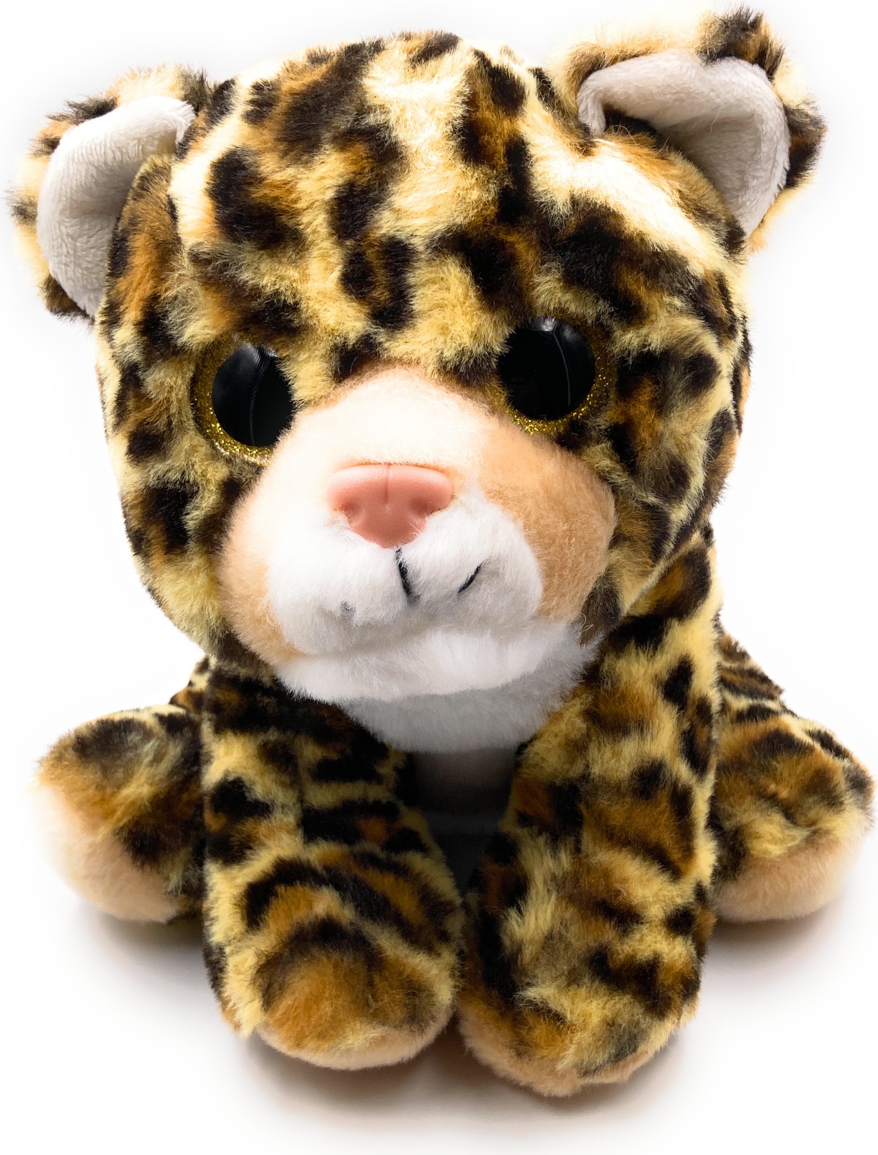 Onwomania Plüschtier Stofftier Kuscheltier Raubtier Großkatze Leopard Länge 25 cm Braun