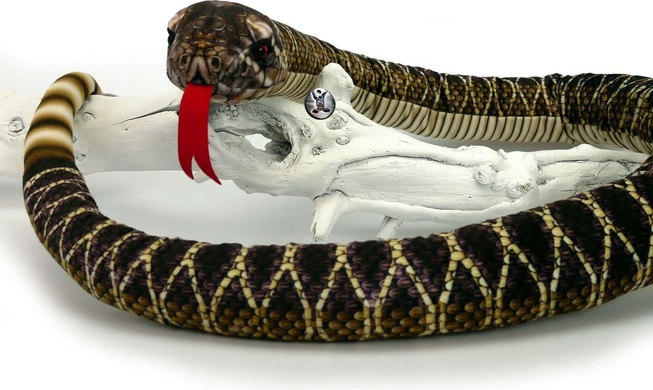 Kuscheltiere*biz Klapperschlange 100cm Schlange mit Rassel Plüschschlange Plüschtier REJAS KT532044