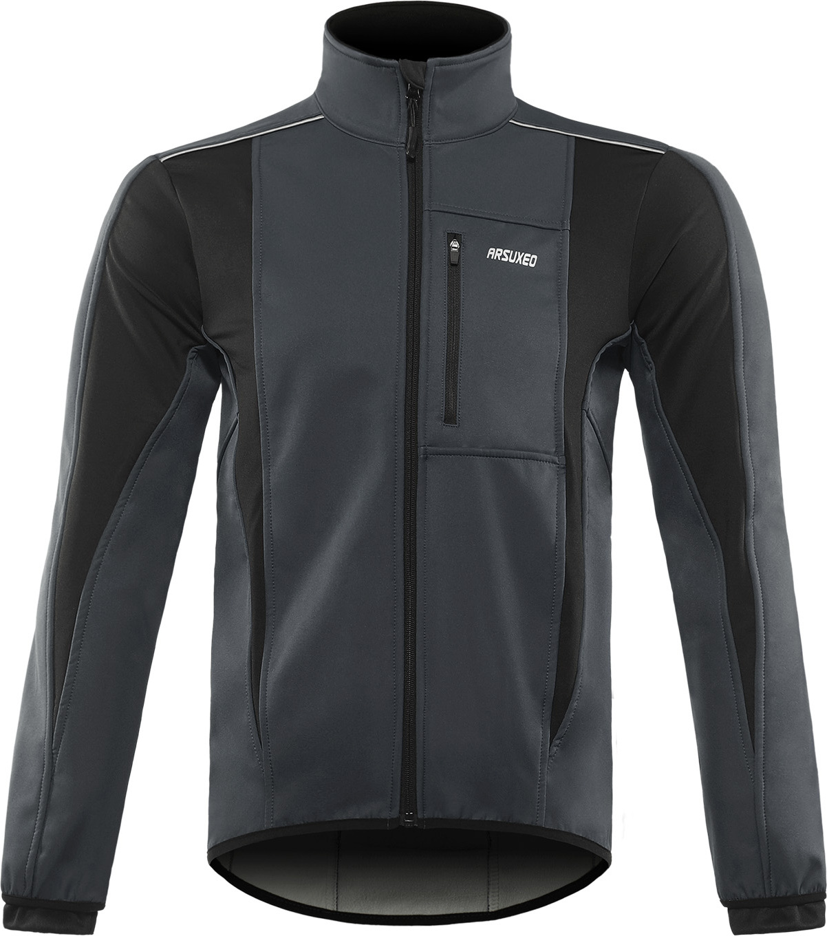 KKmoon Fahrradjacken Fahrradbekleidung Radtrikot Winter Herbst Warmhalten winddicht wasserdicht Atmungsaktiv Radtrikot Herren Damen Grau Größe XL