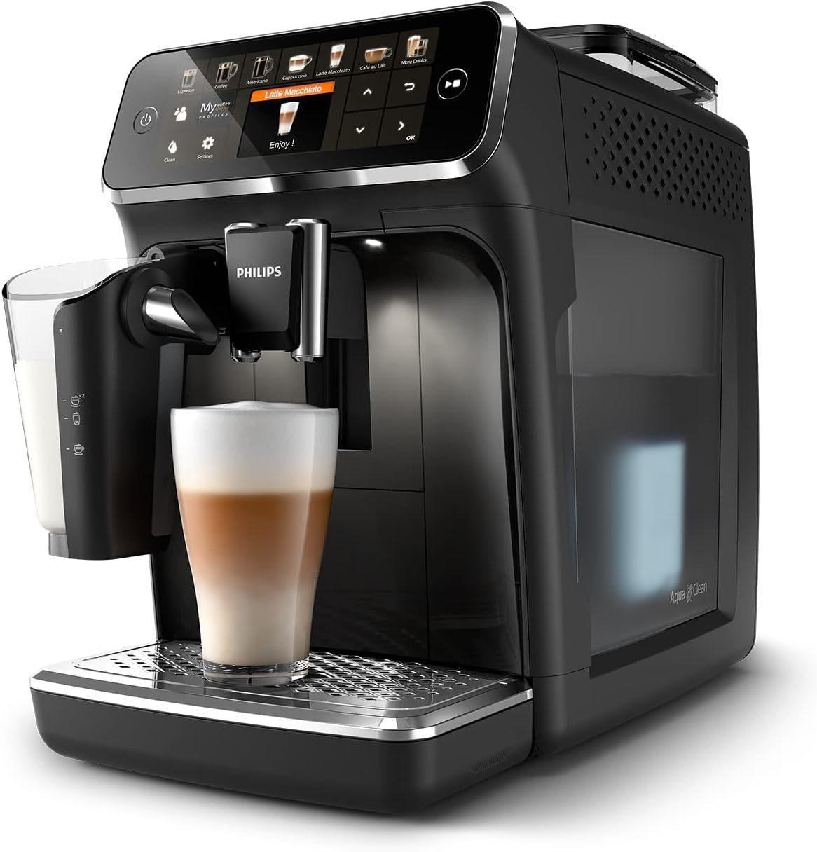 Plnoautomatický kávovar Philips Séria 5400 Plnoautomatický kávovar LatteGo napeňovač mlieka s displejom, kávovar kávovar s mlynčekom