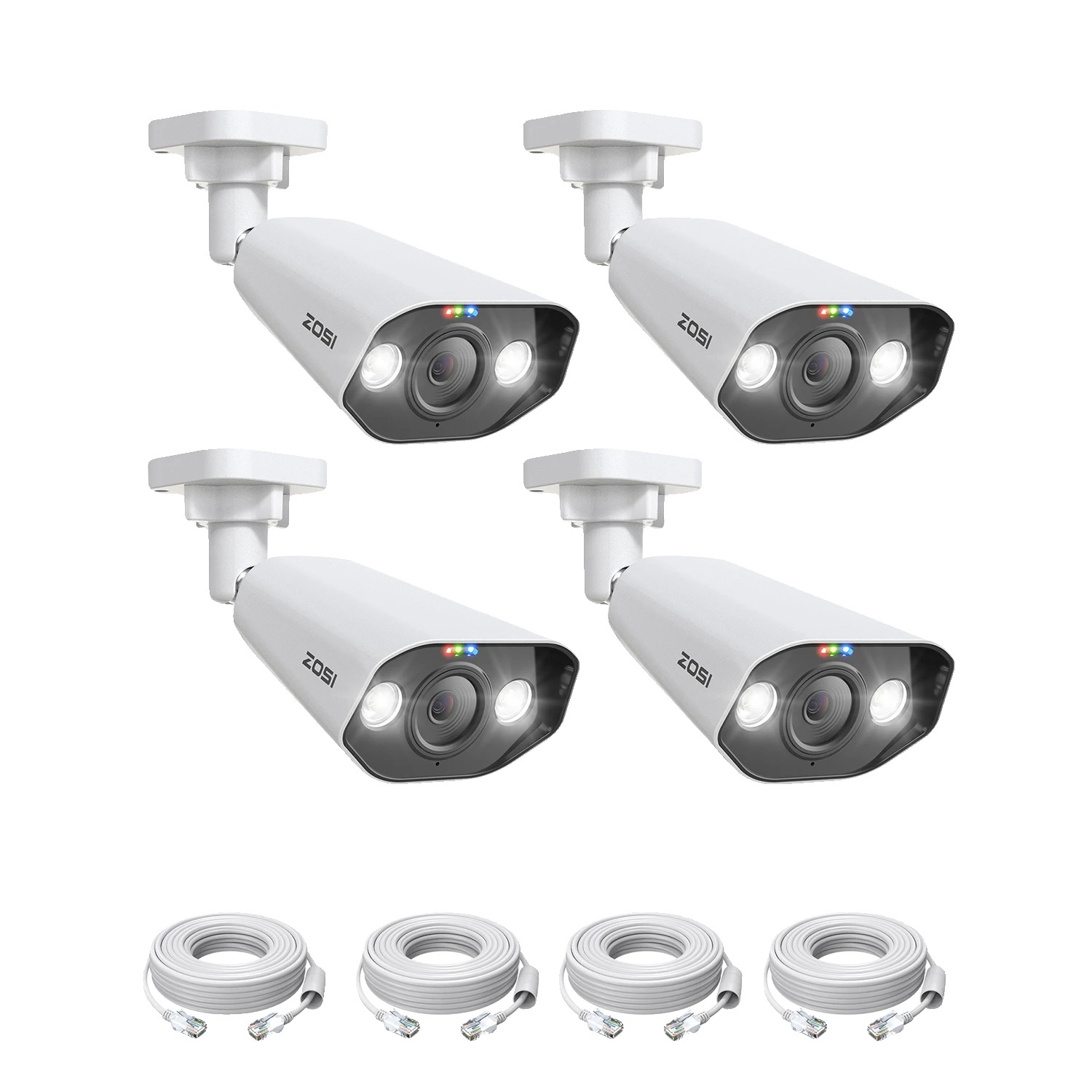 IP kamera ZOSI 5MP POE, farebné nočné videnie, obojsmerný zvuk, 4 kusy 5MP C182
