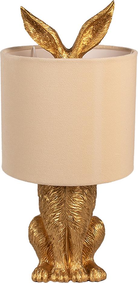 Clayre&Eef Clayre & Eef Tischlampe Kaninchen Ø 20x43 cm Goldfarbig Polyresin 6LMC0099GOVBE