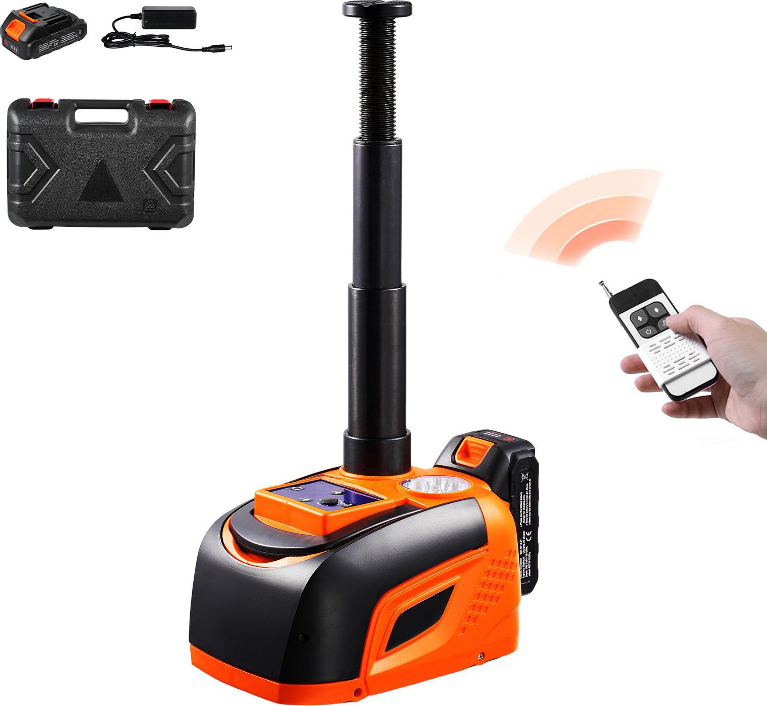 5T Elektrischer Wagenheber 12V – 4-in-1 Mit Reifenfüllpumpe, LED-Licht & LCD-Touch Für Auto, SUV, LKW