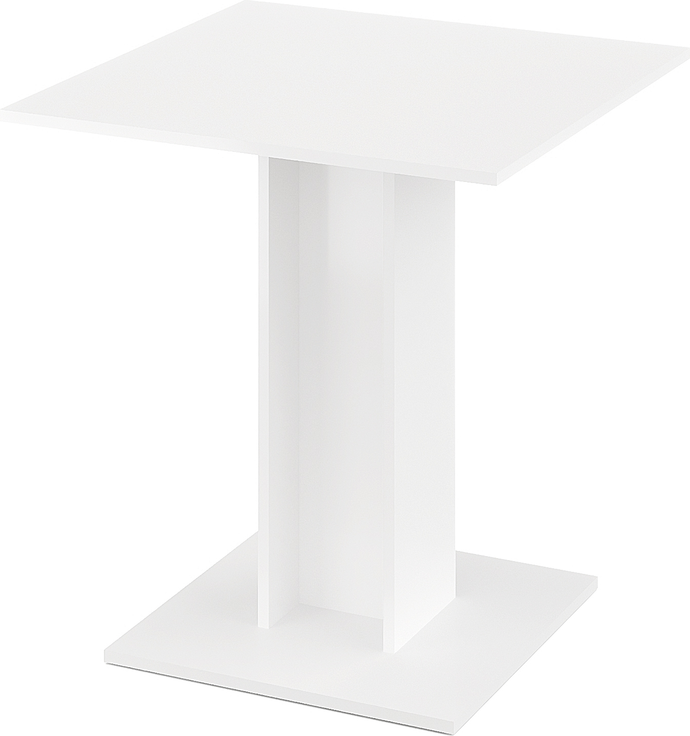 Rodnik Esstisch Ecuador Säulentisch weiß, klein platzsparend, quadratisch 70x70 cm