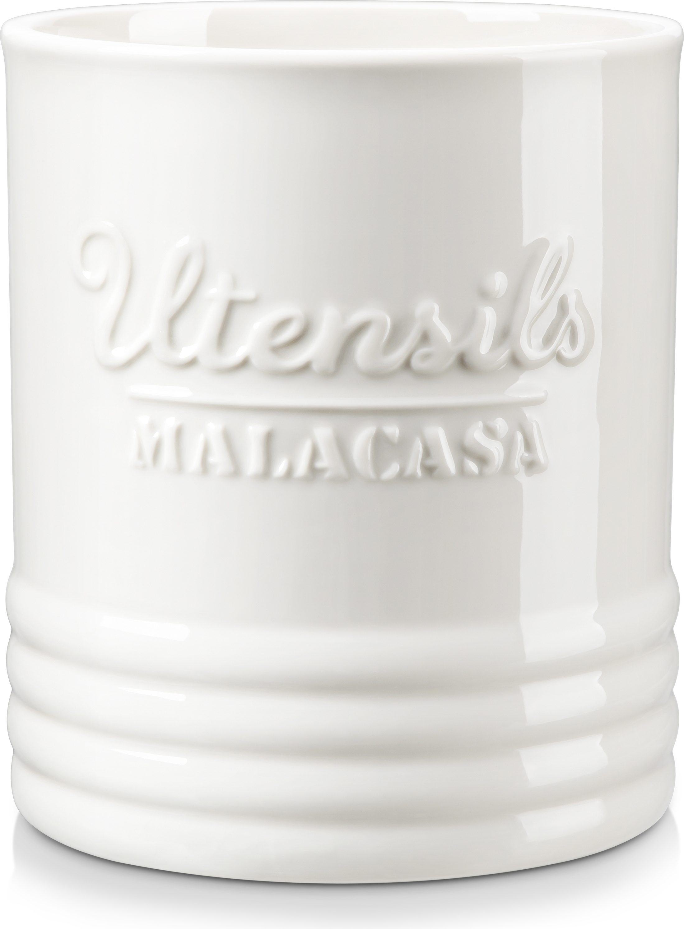 MALACASA Utensilienhalter aus Porzellan, Utensilientopf, 1-tlg Besteckhalter, Kochlöffelständer für Küchentheke, Küchenutensilien für Arbeitsplatte REG-UC01