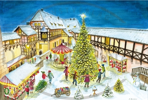 Olewinski & Tochter Adventskalender Wartburg mit historischem Kunstmotiv 2962