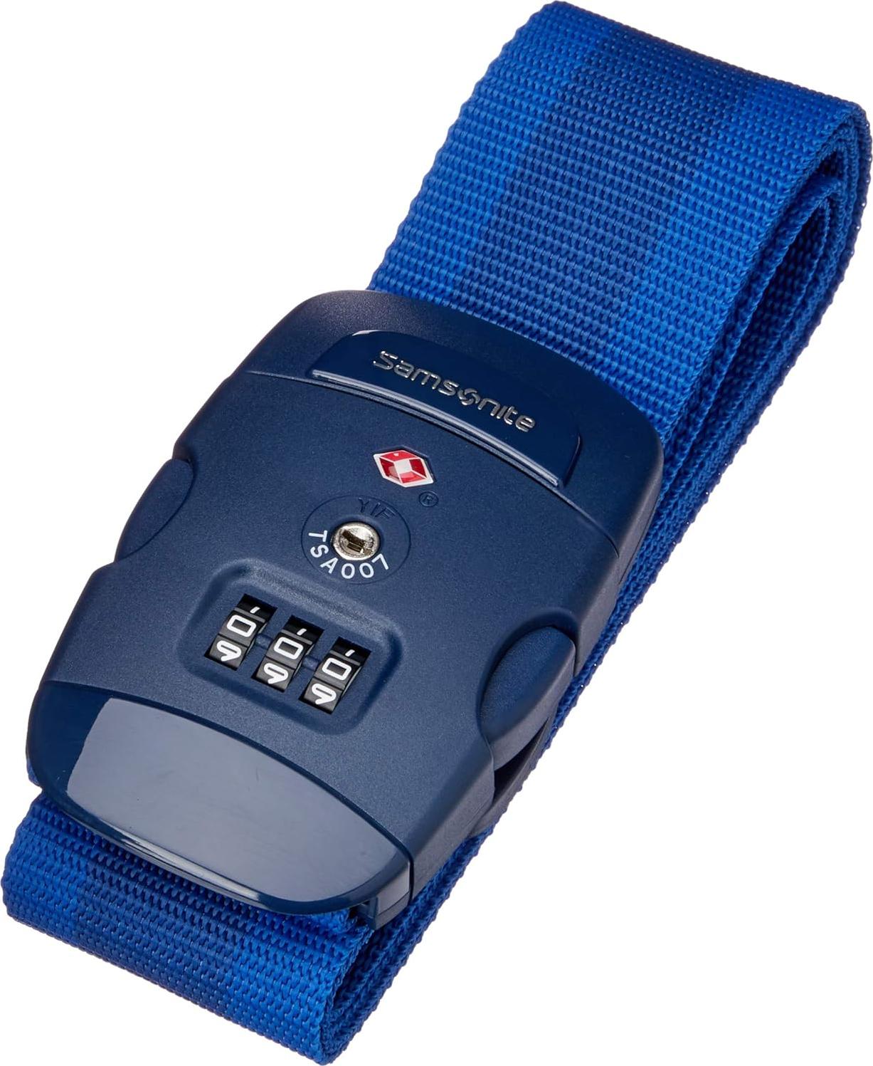 Markenlos Gepäckband mit TSA-Verschlussmechanismus - 190 cm - Mitternachtsblau