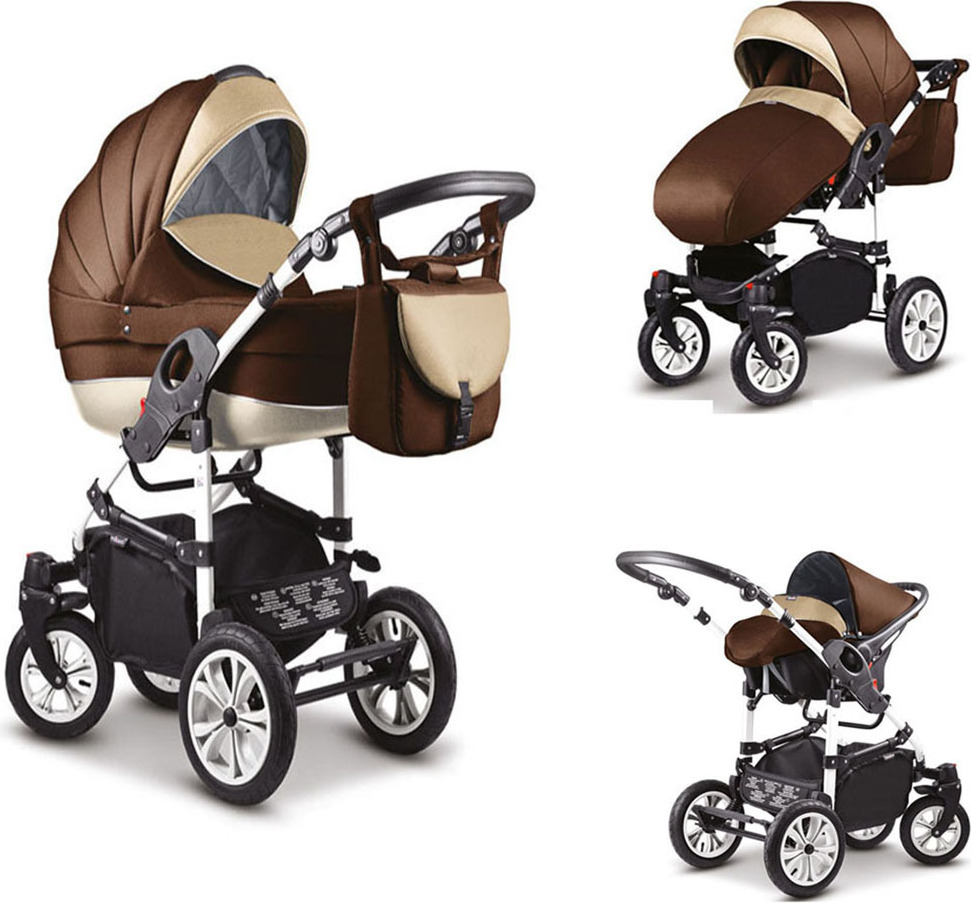 Kinderwagen-Set Craft 4 in 1 in Braun-Beige - 16 Teile - in 18 Farben erhältlich