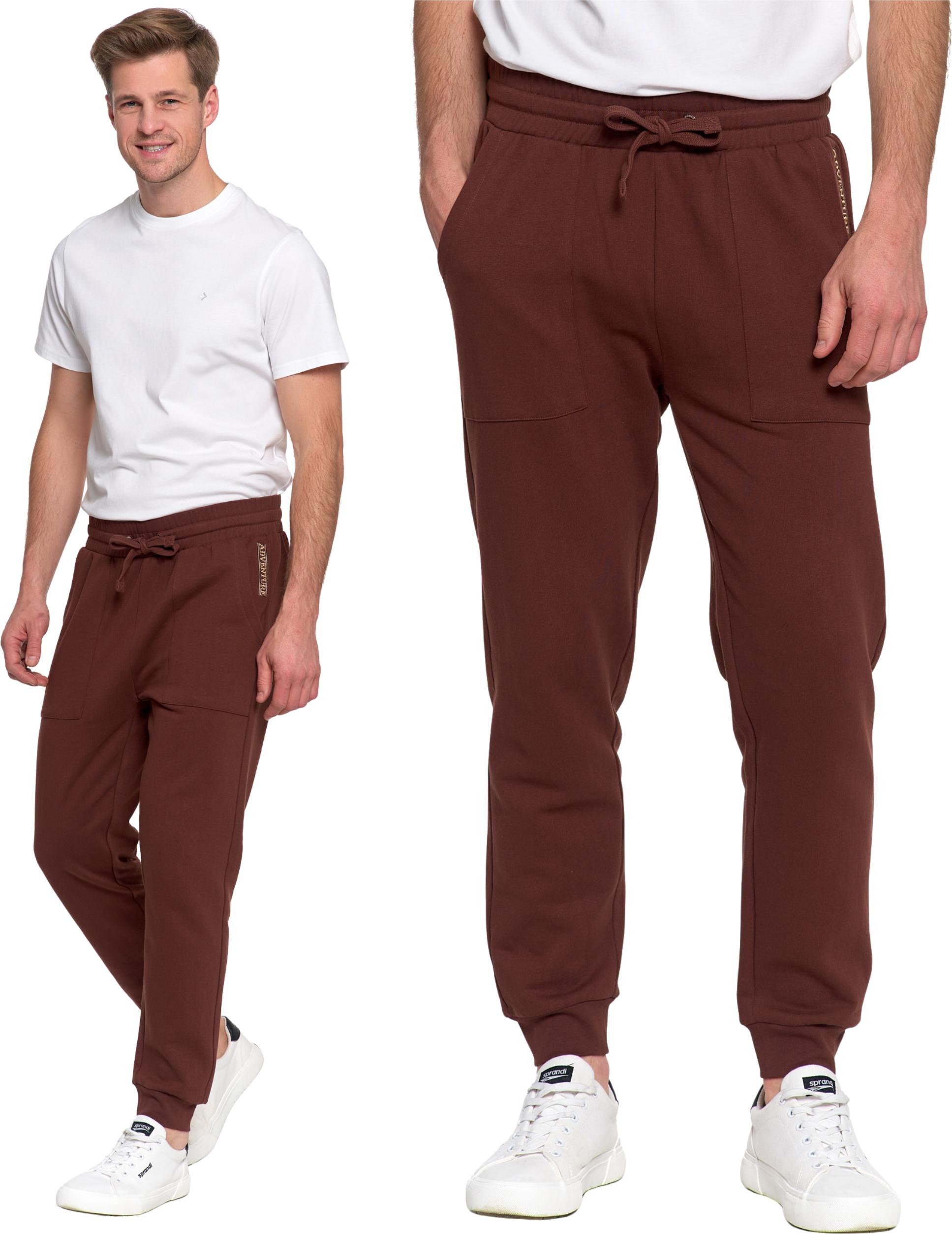 Dresowe Spodnie Mskie Joggery Z Kieszeniami Ocieplane Ciepe Moraj Xxl