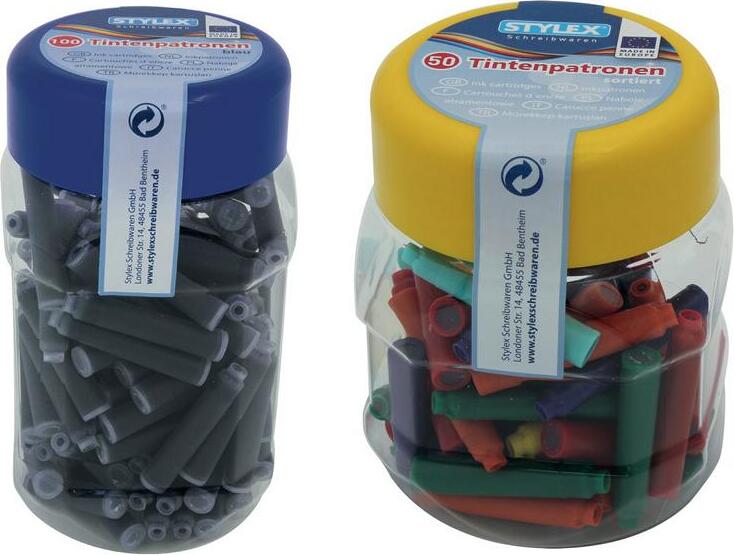Stylex Schreibwaren 150 Füllerpatronen / 100 blaue Patronen + 50 farbige Patronen
