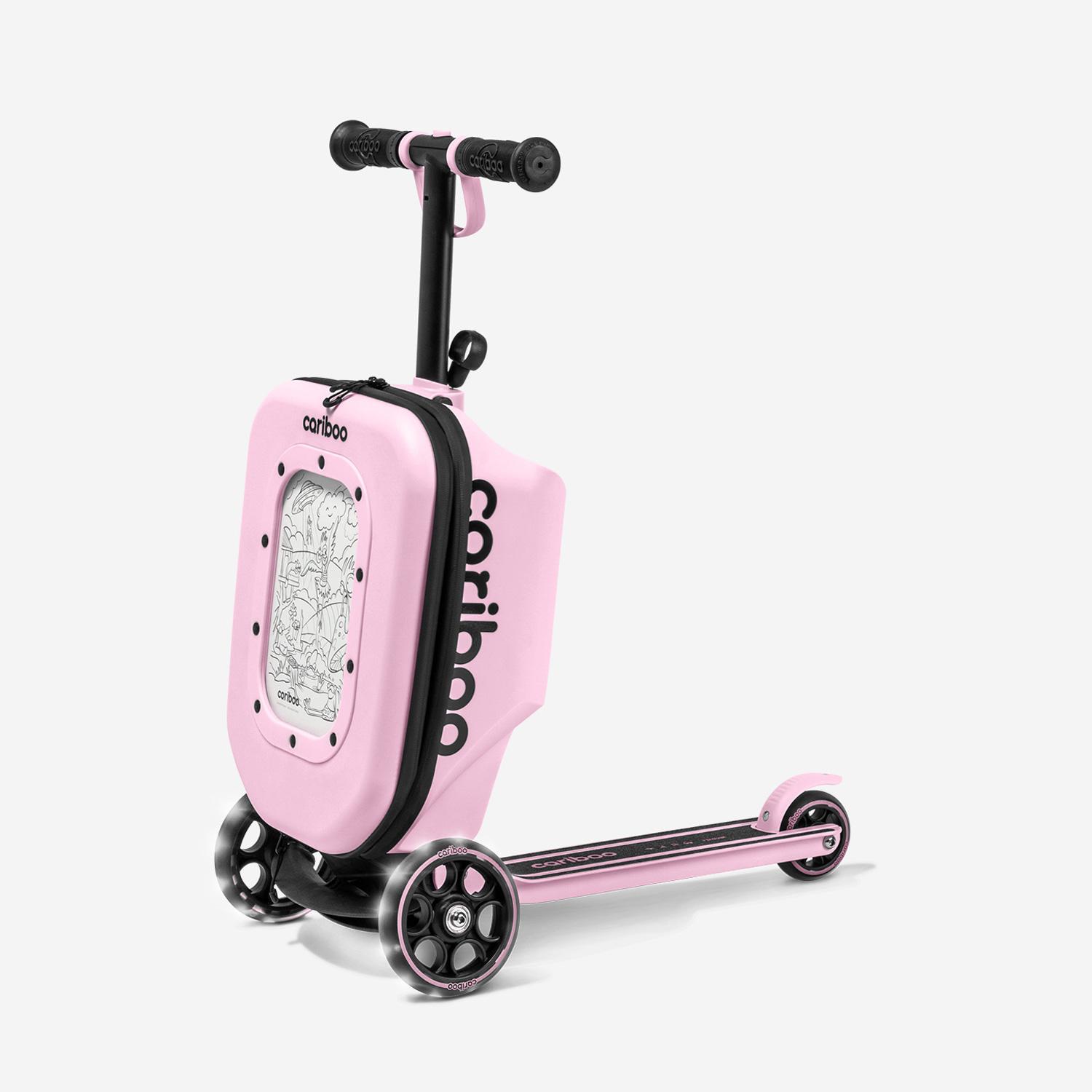 Dreirad-Roller mit Koffer Cariboo iTravel (rosa) CAR-ITR-P