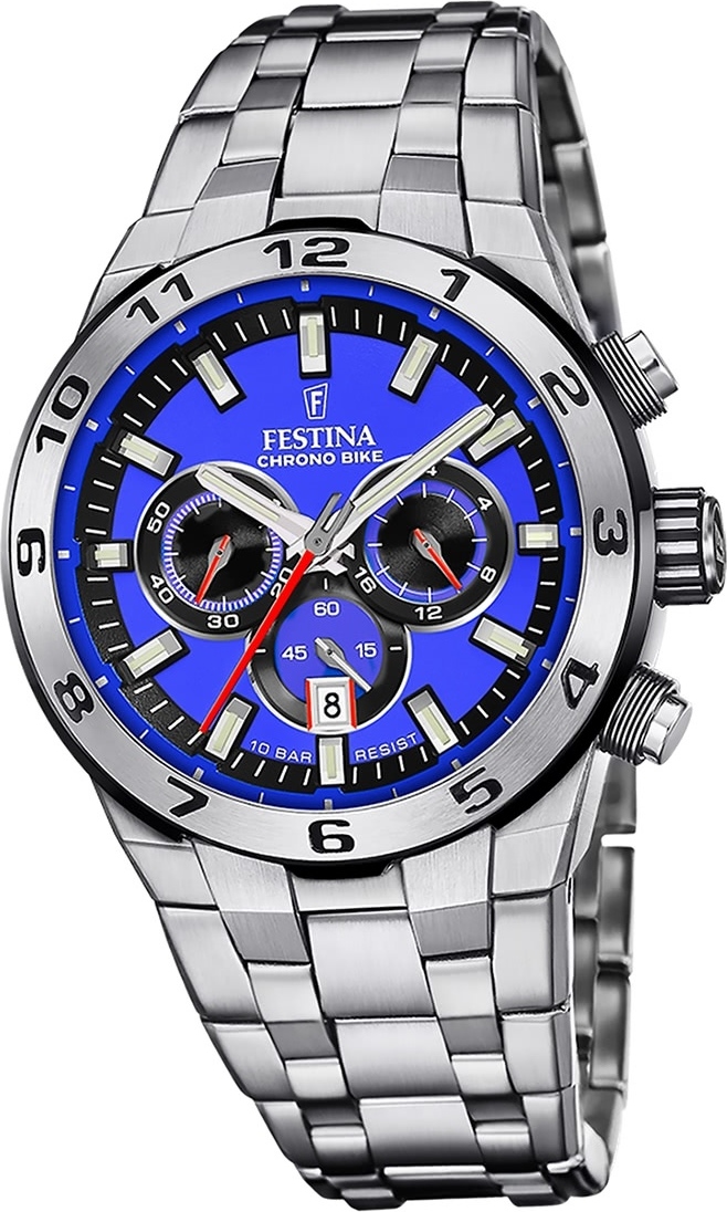 Festina pánske hodinky z ušľachtilej ocele strieborné Festina Chrono Bike náramkové hodinky D2UF20670/3